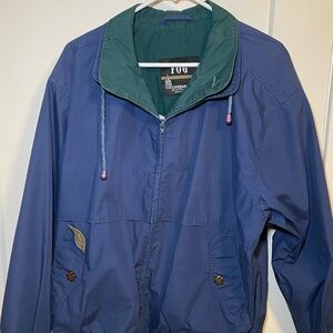 London Fog Men's Blue and Green Windbreaker